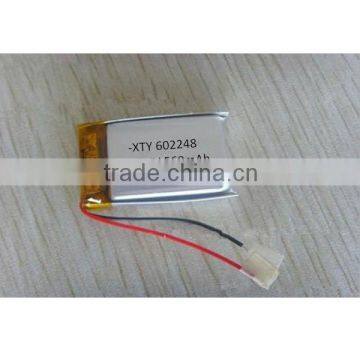 from factory 602248 lithium polymer battery 3.7v 500mah