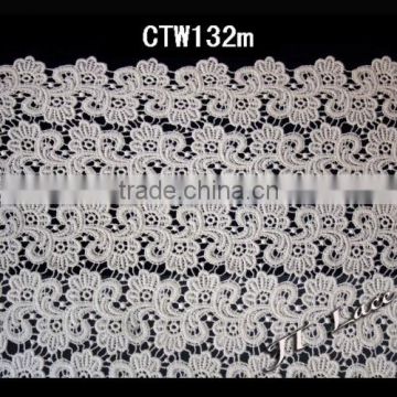 Advanced cotton embroidery fabric lace for fashion garment CTW132m