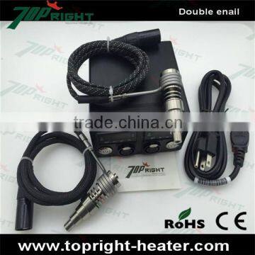 digital temperature double controller box dab e nail electric protable heater with titanium nail and carb cap