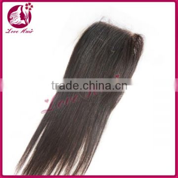 Hot sale natural straight 100% human hair lace colsure 3 way part closure