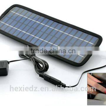 3.5w 18v Emergency Solar Battery Charger - USB, 12v Cigarette Lighter Adapter connector cable