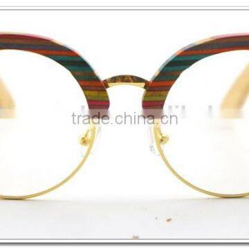 Trade Assurance 2015 New Products Half Wood Frame Fashion Eyewear Wood Glasses Wooden Sunglass Bamboo Sun Glasses