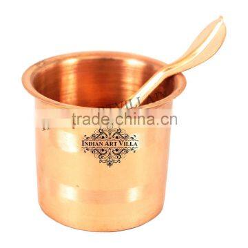 Indian Art Villa Handmade Copper Panch Patra - Home Temple Pooja Gift Item