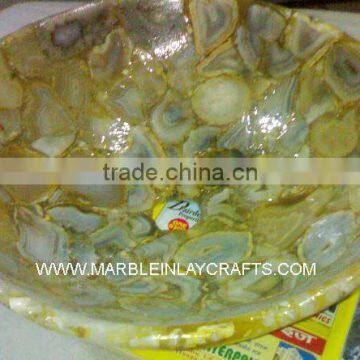 Yellow Agate Gemstone Sink , Natural Gemstone Agate Sink