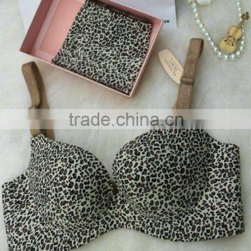 new leopard grain animal seamless breathable famale ladies bra and panties set