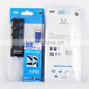 High Speed USB3.0 HUB 4Ports 5Gbps Splitter Power Adapter photo-6