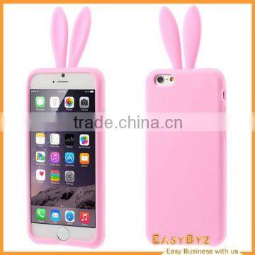 For Apple iPhone 6 Cute Rabbit Ears Silicone Soft Case, Case For iPhone 6