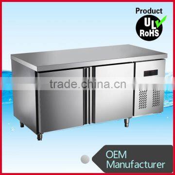 400L 2 doors commercial under counter stainless steel kitchen freezer