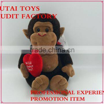 Factory Big Cute Stuffed Wholesale Plush Orangutans With Heart photo-3