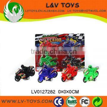 Plastic Pull Back Motorcycle With People