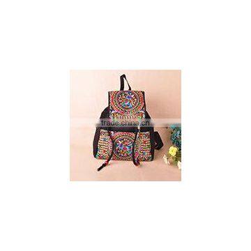 Canvas Ethnic Embroidery Woman Wholesale School Backpack