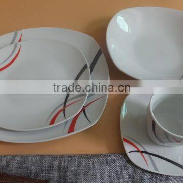 Ceramic Dinnerware With Simple Design for Hotel Porcelain Dinnerware Item Square Porcelain Crockery Dinner Sets photo-2