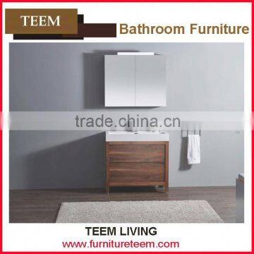 2016 new design europe style multi layer solid wood sanitary furniture acrylic bathroom cabinet