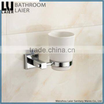 80238 hot sale modern kitchen accessories chrome plated ceramic-cups bathroom accessories tumbler holder