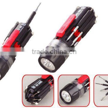 Multi function screwdriver with LED torch