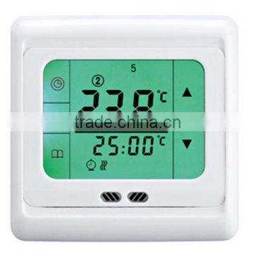 Underfloor Heating Thermostat Weekly Programmable Touch Screen Room Temperature Controller Thermostat Green Backlight