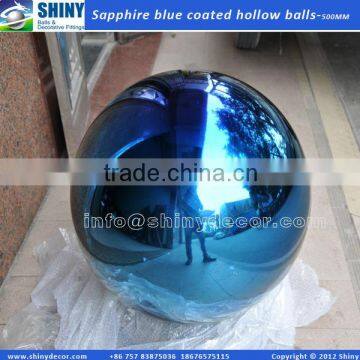 stainless steel hollow sphere with sapphire blue