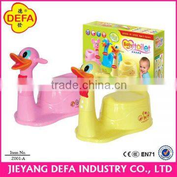 Cartoon shaped plastic baby toilet trainer with music