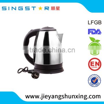 1.8 L superior quanlity stainless steel electric kettle