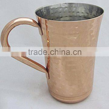 Copper Plated Mug With Brass Handle Pure STEEL New Shaped Mugs plain mug Glass with handle long glass
