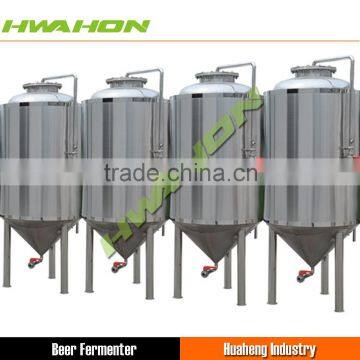 10bbl beer fermentor; vertical, tapered cylindrical vessel; independent cooling zones; Fitted with with adjustable legs