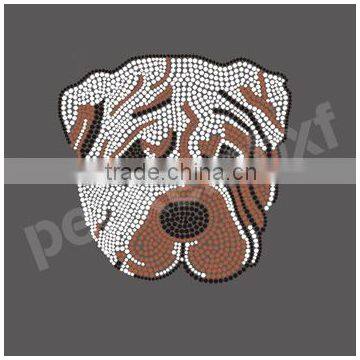 Wholesale Bulldogs Iron On Rhinestones Heat Transfer Motif Designs Crystal Applique