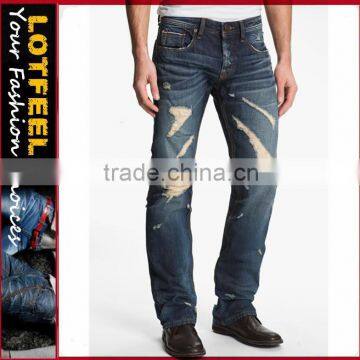 High quality ripped slim fit man denim jeans pents mens jeans and fashion pants xintang jeans manufacture jeans size(LOTD107)