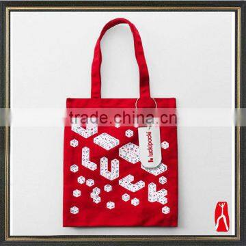 Nice-looking red color fabric bag/cheap custom cloth bag