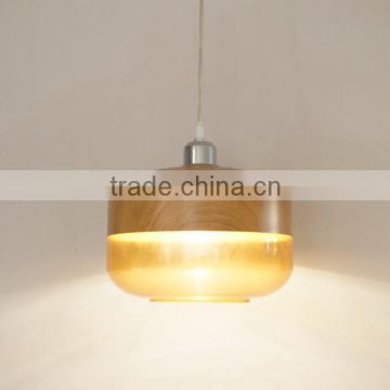 Hot Sale Indoor Lighting Wooden Modern Glass Hanging Lamp Pendant Light