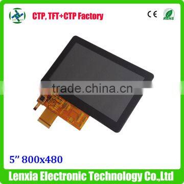 Hot sales touchscreen capacitive 5'' lcd module display 800 480