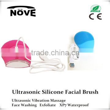 vibrating facial massager and cleaner set silicone facial massage brush