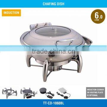 Small Chafing Dish - 6 L, Glass Cover, Mechanical Hinge, TT-CD-1060BL