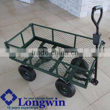 Steel handy mesh drop side tool cart