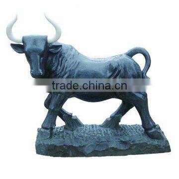 Black Bull Stone Sculpture