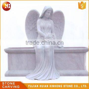 Various Size Angel Headstone With Flower Engraving