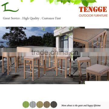 Outdoor PE Rattan High Top Bar Tables and Chairs