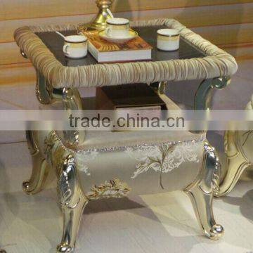 BISINI Fancy Flower Shaped Solid Wood With Fabric Chair, Neoclassic Style Living Room Tea Table and Chair Set (BF01-X1198) photo-4