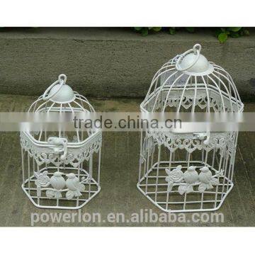 POWERLON Elegant Wedding Ornaments Metal Bird Cage for Card Using photo-2