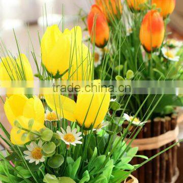 New Design Wedding Decorative Silk Flowers Artificial Potted Tulips photo-5