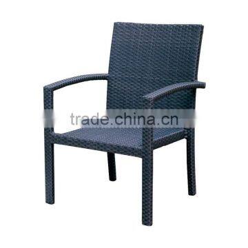 Black Aluminium Frame Wicker Dinging Armchair L80607