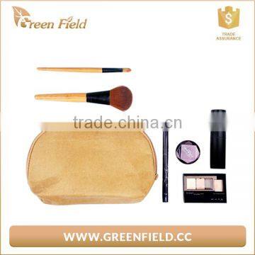 Green Field Brown Washable Kraft Paper Fabric Makup Cosmetic Bag photo-4