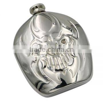 Stainless Steel Hip Flasks Laser Welding Mirror Demon Wine Bottle 6 oz photo-4