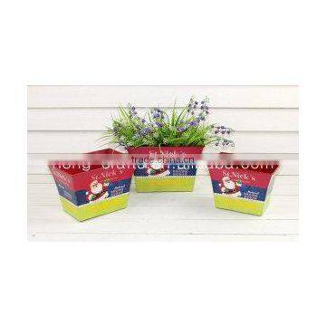 Indoor rectangular metal pots for christmas decor