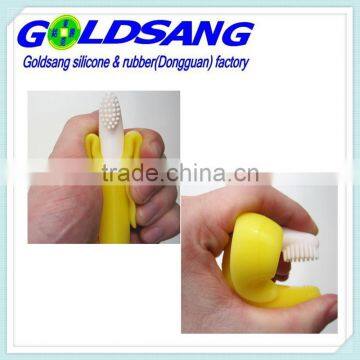 100% Eco-Friendly Silicone Baby Training Toothbrush/Baby Banana Bendable Training Toothbrush for Infant photo-2