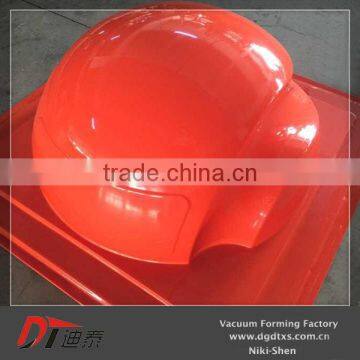 Acrylic plastic fabrication of red hemispheric vacuum forming product