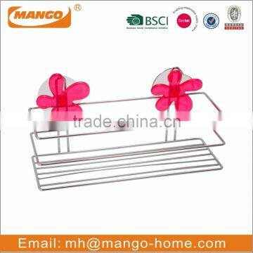 Flower Decorative Suction Chrome Plating Wire Bathroom Metal Hook photo-5
