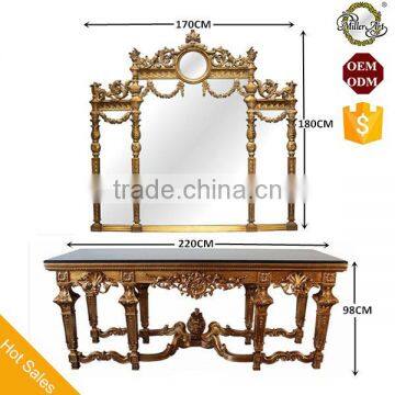 Egyptian French Reproduction Furniture Entrance Hall Tables With Mirror