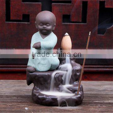 Colorful Ceramic Monk Burner Creative Decor Backflow Incense Crafts photo-4