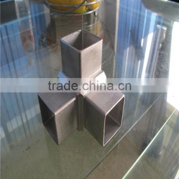 Stainless steel pipe connector 3 way square elbow