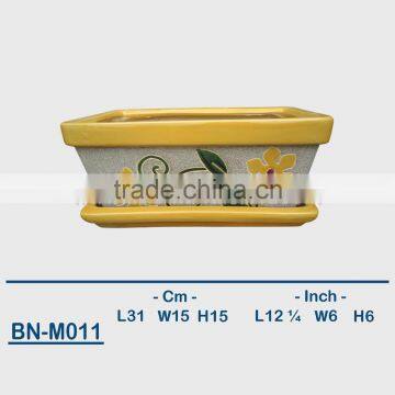 Vietnamese Ceramic Hand Carved Bonsai Mini Flower Pot BN-M011